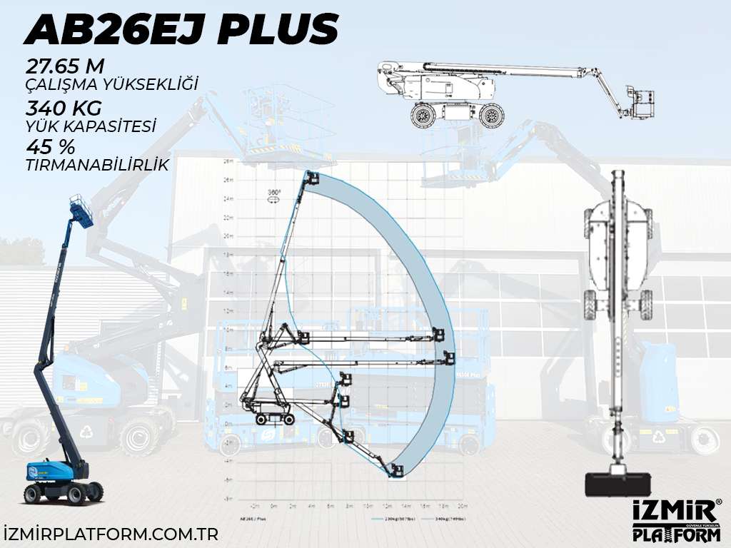 Akülü Eklemli Manlift Platform 28 Metrelik