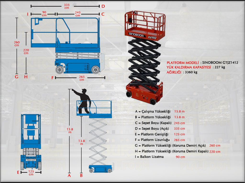 Akl Makasl Manlift Platform 16 Metrelik